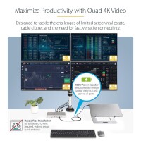 StarTech.com Thunderbolt 4 Multi-Display Docking Station Quad/Triple/Dual Monitor Dock - 2x