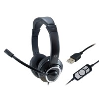 Conceptronic POLONA USB-Headset - Kabelgebunden - Anrufe/Musik - 42 - 17000 Hz - 175 g - Kopfhörer - Schwarz