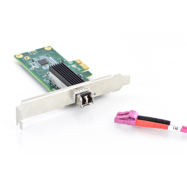 DIGITUS Single Port Gigabit Ethernet Netzwerkkarte, SFP, PCI Express, Intel Chipsatz