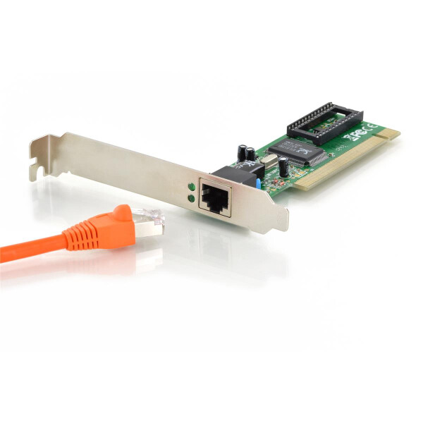 DIGITUS Single Port Fast Ethernet Netzwerkkarte, RJ45, PCI, Realtek Chipsatz