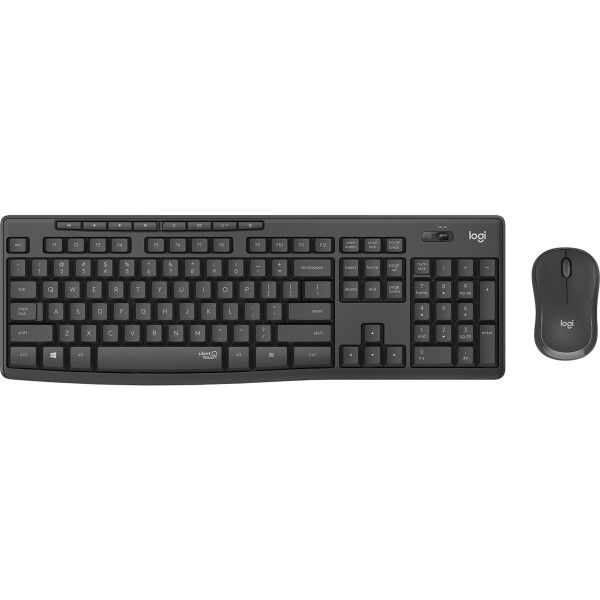 Logitech MK295 Silent Wireless Combo, Volle Größe (100%), RF Wireless, Graphit, Maus enthalten