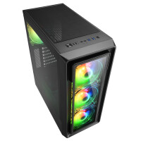 Sharkoon TK4 RGB - Midi Tower - PC - Schwarz - ATX - micro ATX - Mini-ITX - Multi - Taschenlüfter