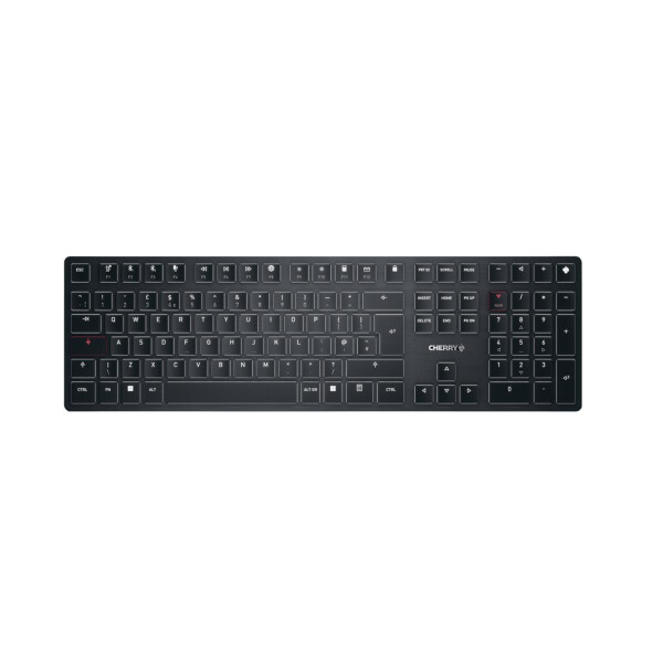 Cherry KW X ULP, USB + RF Wireless + Bluetooth, Mechanischer Switch, QWERTY, LED, Schwarz