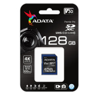 ADATA ASDX128GUI3V30S-R, 128 GB, SDXC, Klasse 10, UHS-I,...