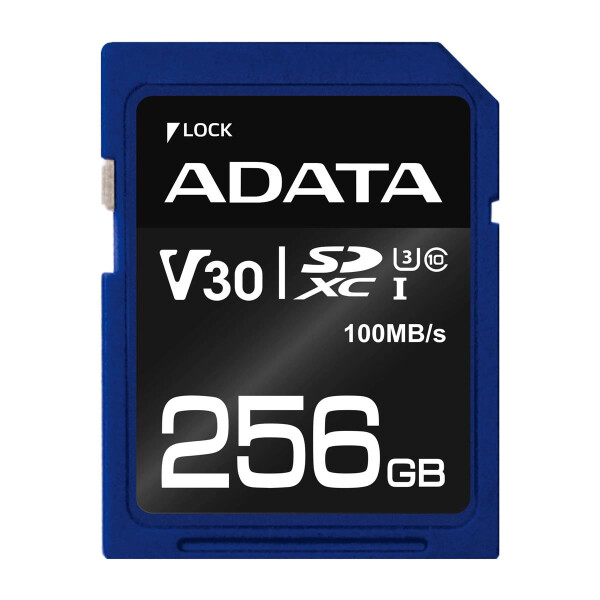 ADATA ASDX256GUI3V30S-R, 256 GB, SDXC, Klasse 10, UHS-I, 100 MB/s, 60 MB/s