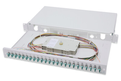 DIGITUS LWL Spleißbox, 1HE, bestückt, 24x LC DX, OM3