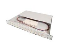 DIGITUS LWL Spleißbox, 1HE, bestückt, 24x LC DX, OM3