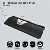Contour RollerMouse Red Plus Thin Client wired schw./silber - Maus - 2.800 dpi