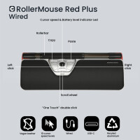 Contour RollerMouse Red Plus Thin Client wired schw./silber - Maus - 2.800 dpi