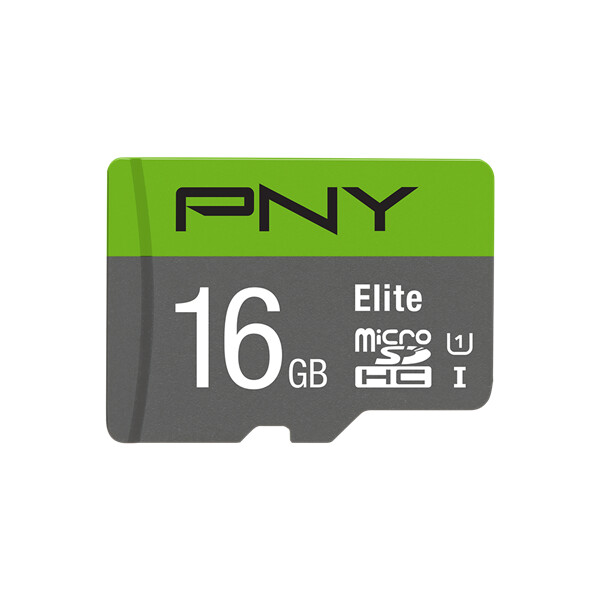 PNY Elite microSDHC 16GB, 16 GB, MicroSDHC, Klasse 10, UHS-I, Class 1 (U1)