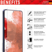 E.V.I. Displex Panzerglas (10H) für Samsung Galaxy A23 5G, Eco-Montagerahmen, Tempered Glas, kratzer-resistente Schutzfolie, hüllenfreundlich, Samsung, Galaxy A23 5G, Trockene Anwendung, Schlagfest, Kratzresistent, Staubresistent, Transparent, 1 Stück(e)