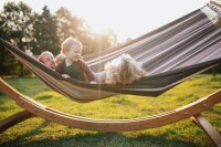 Amazonas AZ-1062200, Hängende Hängematte, 200 kg, 3 Person(en), Baumwolle, Polyester, Braun, 3600 mm