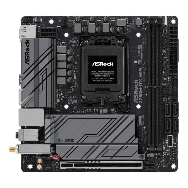 ASRock Z790M-ITX WiFi, Intel, LGA 1700, Intel® Core™ i5, Intel® Core™ i7, Intel® Core™ i9, DDR5-SDRAM, 64 GB, DIMM