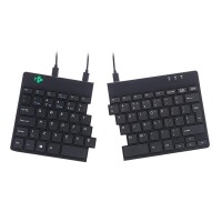 R-Go Ergonomische Tastatur R-Go Split Break v2 mit Pausensoftware - geteilte Tastatur - QWERTY (US) - Kabelgebunden - Schwarz - Mini - Kabelgebunden - USB - QWERTY - Schwarz