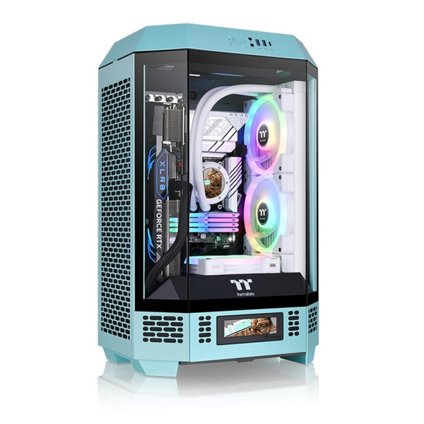 Thermaltake 300 Turquoise, Micro Tower, PC, Türkis, micro ATX, Mini-ATX, SPCC, Heimbüro