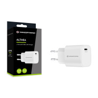 Conceptronic 1-Port 20W USB-C PD-Ladegerät, Drinnen, AC, 12 V, Weiß