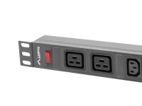 Lanberg PDU-02I1908I-0200-C20-BK - 1U - Einphasig - Aluminium - Schwarz - 10 AC-Ausgänge - C20-Koppler