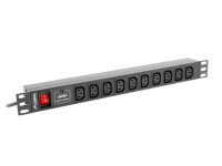 Lanberg PDU-10I-0200-IEC-BK - 1U - Horizontal - Schwarz -...