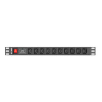 Lanberg PDU-10I-0200-IEC-BK, 1U, Horizontal, Schwarz, 10 AC-Ausgänge, C13-Koppler, Aktivität