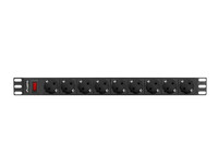Lanberg PDU-09F-0300-BK - Standard - 1U - Horizontal - Aluminium - Kunststoff - Schwarz - Grau - 9 AC-Ausgänge