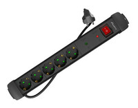 Lanberg SteckdosenleisteÜbersp.-Schutz 5x m. Schalter - Steckdosenleiste - 1,5 m