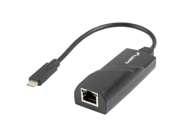 Lanberg NC-1000-02 - USB Typ-C - RJ-45 - Schwarz - 1 Stück(e) - 0,15 m