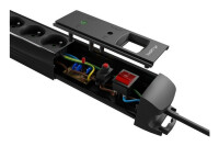 Lanberg SP1-05F-0300-BK, 3 m, Drinnen, Typ F, Gerade, Überlastschutz, Kunststoff