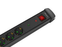 Lanberg SP1-05F-0300-BK, 3 m, Drinnen, Typ F, Gerade, Überlastschutz, Kunststoff