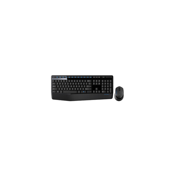 Logitech Wireless Combo MK345, Volle Größe (100%), Kabellos, USB, QWERTY, Schwarz, Maus enthalten