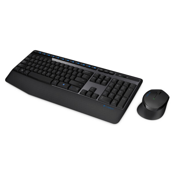 Logitech Wireless Combo MK345, Volle Größe (100%), Kabellos, USB, QWERTY, Schwarz, Maus enthalten