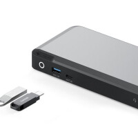 Alogic DUPRMX2-100 - Kabelgebunden - USB 3.2 Gen 1 (3.1 Gen 1) Type-C - 135 W - 3,5 mm - 1000 Mbit/s - Grau - Schwarz