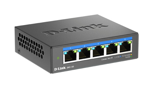 D-Link 5-Port 2.5G Multi-Gigabit Desktop Switch - Unmanaged - L2 - 2.5G Ethernet (100/1000/2500)