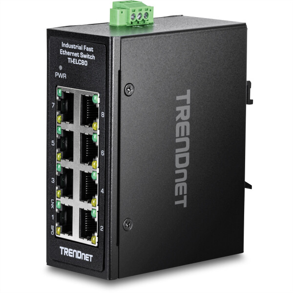 TRENDnet TI-ELC80 Ethernet Switch Industrial DIN-Rail Mini - Switch - 0,1 Gbps