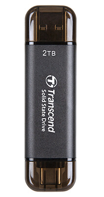 Transcend TS2TESD310C - 2 TB - USB Typ-A auf USB Typ-C - 3.2 Gen 2 (3.1 Gen 2) - 1050 MB/s - Schwarz