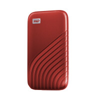 WD My Passport, 2 TB, USB Typ-C, 3.2 Gen 2 (3.1 Gen 2), 1050 MB/s, Passwortschutz, Rot