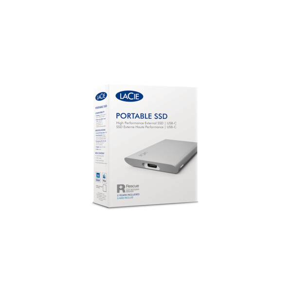 LaCie STKS2000400, 2 TB, USB Typ-C, 1050 MB/s, Silber