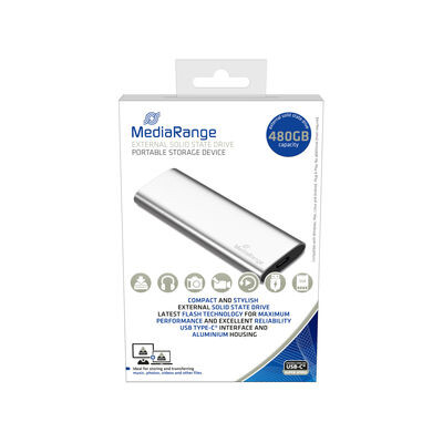 MEDIARANGE MR1102 - 480 GB - M.2 - USB Typ-C - 3.2 Gen 2 (3.1 Gen 2) - 450 MB/s - Silber