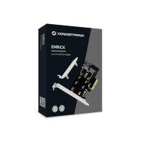 Conceptronic EMRICK 2-in-1-M.2-SSD-PCIe-Adapter SATA AHCI NVMe - PCIe - M.2 - PCIe 3.0 - Passiv - China - JMB585