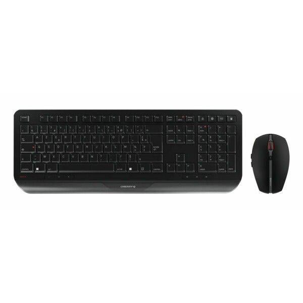 Cherry GENTIX DESKTOP, Volle Größe (100%), Kabellos, RF Wireless, AZERTY, Schwarz, Maus enthalten