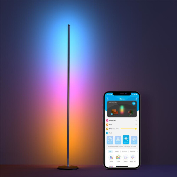 Govee LED Floor Lamp, Intelligente Bodenbeleuchtung, Wi-Fi/Bluetooth, Schwarz, 802.11b, 802.11g, Wi-Fi 4 (802.11n), LED, Kunststoff