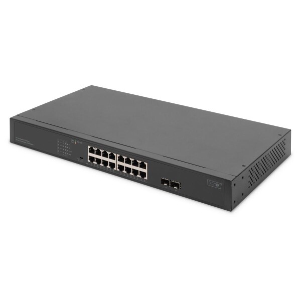 DIGITUS - DN-95347-2 - 19" PoE Swtich 16xGb 2xSFP