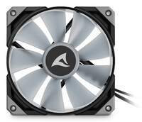 Sharkoon Lüfter 120*120*25 Rebel F50 PWM ARGB schwarz - Gehäuse-Lüfter - 600 rpm