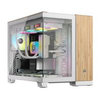 Corsair Geh mATX 2500X Tempered Glass White/Bamboo Wood - Tower - ATX