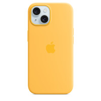 Apple iPhone 15 Silikon Case mit MagSafe – Warmgelb, Cover, Apple, iPhone 15, 15,5 cm (6.1"), Orange