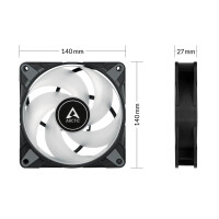 Arctic P14 PWM PST A-RGB 0dB - Semi-Passiver 140 mm Gehäuselüfter mit digitalem A-RGB im Value Pack, Ventilator, 14 cm, 1900 RPM, 0,3 Sone, 68,9 cfm, 117,06 m³/h