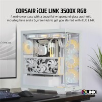 Corsair iCUE LINK 3500X RGB, Midi Tower, PC, Weiß, EATX, Gaming, Multi