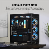 Corsair 3500X ARGB, Midi Tower, PC, Schwarz, EATX,...