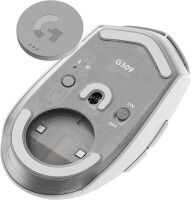 Logitech G G309, rechts, Optisch, RF Wireless + Bluetooth, 2560 DPI, 400 fps, Weiß