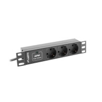 Lanberg PDU-03F-0200-BK, 1U, Horizontal, Schwarz, 3...