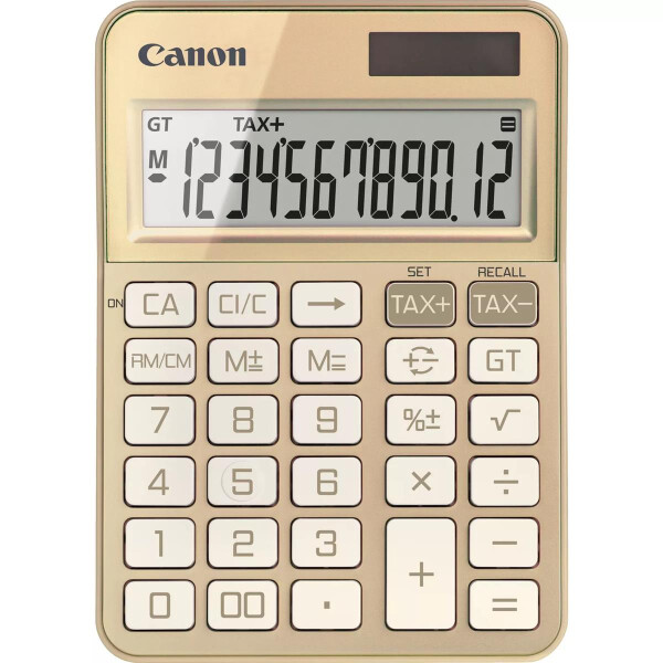 Canon KS-125KB, Desktop, Einfacher Taschenrechner, 12 Ziffern, Batterie/Solar, Gold